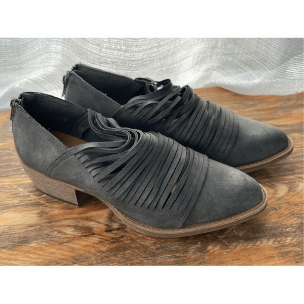 Coconuts by Matisse Gray Caged Multi Strap Ankle Booties Pointed Toe Size 8.5M